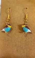 EARRINGS hand made, dangly, birds