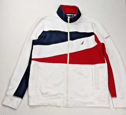 Nautica white cotton blend - blend, zip