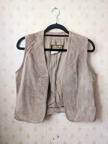 Vintage 70s tan - suede, vest
