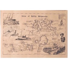 Planaship Maritime Print - Isles of Scilly Shipwrecks - Cornwall Wrecks Poster