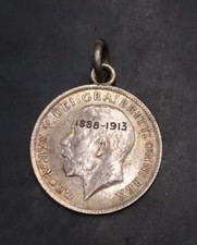 Antique English Silver "1888-1913" Love Token Coin Pendant 🇬🇧 Unusual 