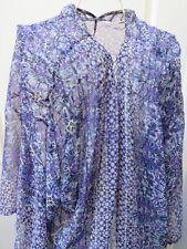 Marks & Spencer Indigo Collection Kimono Jacket Top Size 22 Blue Semi Sheer