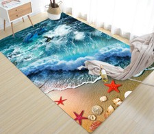 Sea Waves Beach 3D Custom Rugs