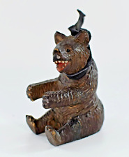 ANTIQUE CARVED BLACK FOREST BEAR FIGURE 9.5cm c1880