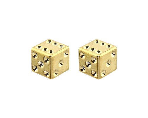 Gold dice bicycle valve caps - valve,