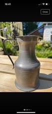 Vintage Lidded Tankard. Pewter. 6” High.