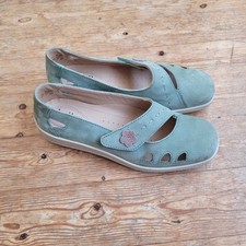 Hotter Bliss Mint Green Nubuck Leather Shoes Size Uk 6 Standard Spring Summer