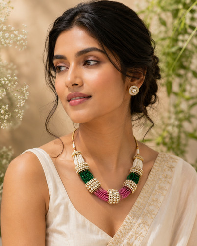Handmade kundan polki choker - polki,