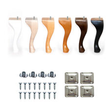 4x Queen Anne Wooden Furniture Legs Feet 7''-9'' Beech For Bed Sofa Footstool