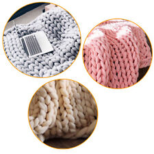 Soft Bulky Chunky Knit Bed Sofa Blanket Thick Knitted Throw Handmade 60/80/150cm
