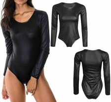 Womens Wet Look Long Sleeve