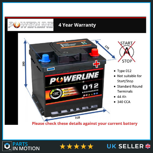 Battery fits abarth 500 124 - battery,