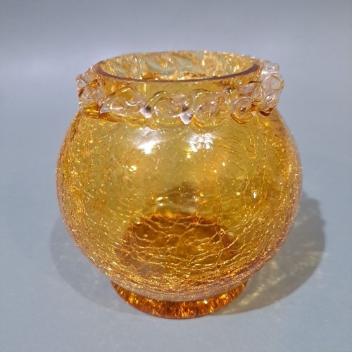 Vintage amber glass vase - ,