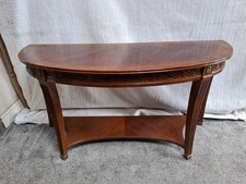 A Walnut Half Moon Low Console/Hall Table 