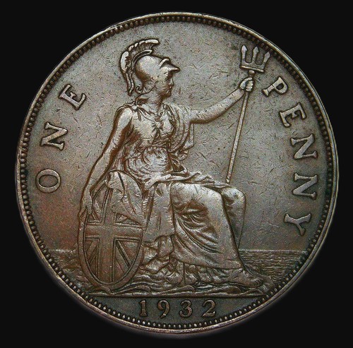 1932 george one penny bare - george, v