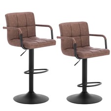 WOLTU 2X Bar Stools Chairs Breakfast Stools Kitchen PU Leather Adjustable Swivel