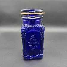 Vintage  Cobalt Blue Glass Jar