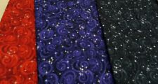 100% Cotton Fabric Robert Kaufman 'Stars' D# 6940 Black Purple or Red Tones