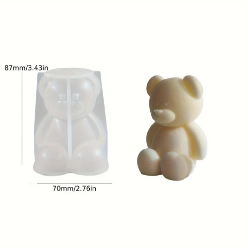 Bear silicone candle mold - 3d,