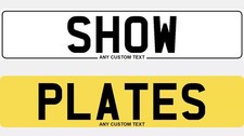 2D Standard Printed Show Plate Front & Rear  | Custom UK Car Reg Number Plates