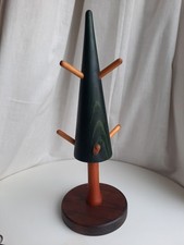 Christmas Tree Mug Tree Holder Wood Wooden Green 32 x 13 cm