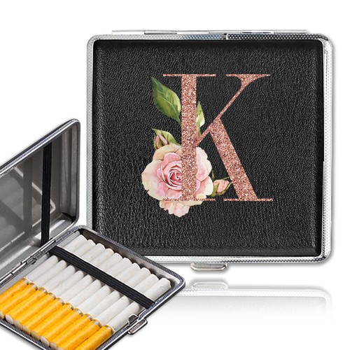 Black cigarette case box metal - black,