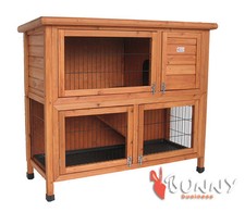 DELUXE DOUBLE DECKER RABBIT GUINEA HUTCH WITH LEGS 2 TIER WIRE HUTCHES 41-DDL NE