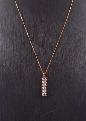 Gold topaz pendant necklace - gold,
