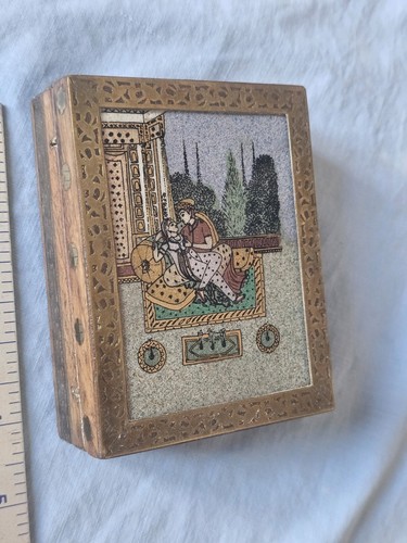 Vintage indian brass inlaid - indian,