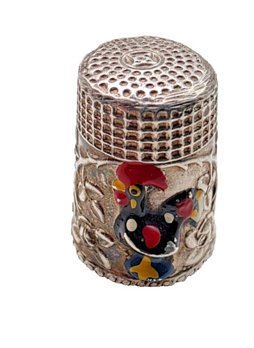 Enamel cockerel sterling - enamel,
