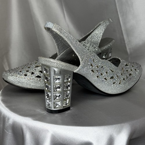 Womens silver bedazzled - 8,