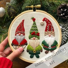 Hand Embroidery Starter Stitch Kits Sewing Craft Stamped Embroidery Xmas Gifts
