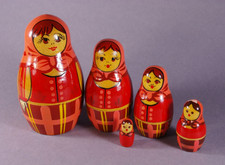 Authentic Russian nesting dolls Set. Made In USSR  (№#09)