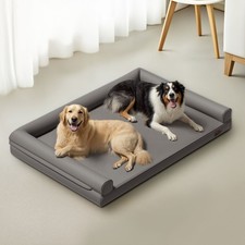 Deluxe Dog Bed PU Leather Crate Kennel Pad Beds Big Sofa Couch Pet Bed Anti-Slip
