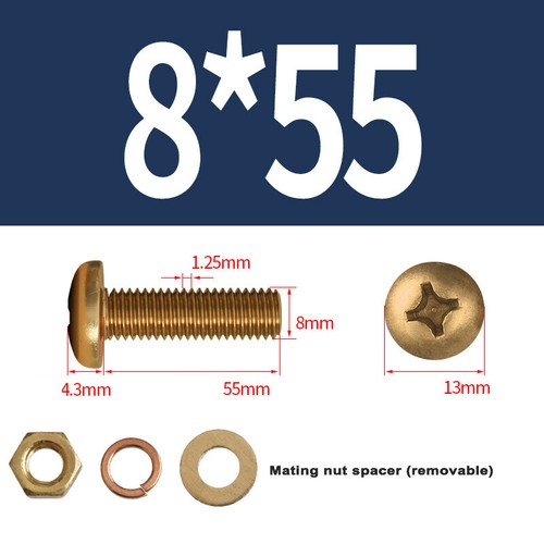Brass phillips pan head bolts - brass,