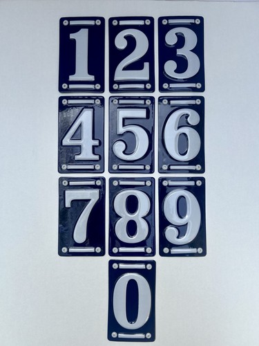 French blue white number - blue,