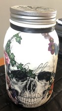 800ml  Ball Mason Skull Skeleton Design Jar.  Made In USA