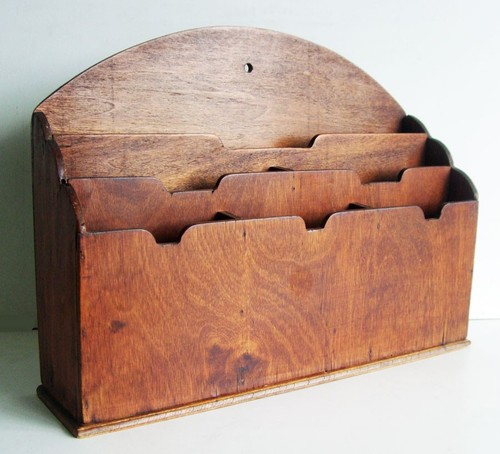 Vintage wooden desk organizer - vintage,