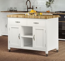 BAUMHAUS White Kitchen Island