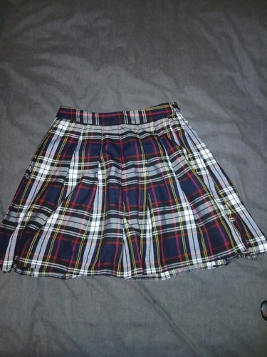 Pleated tartan skirt featuring - pleated,