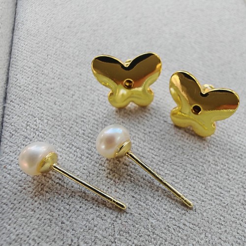 Real pearl 5mm - real, earrings