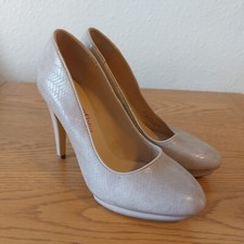Debenhams Butterfly By Matthew Williamson Beige High Heel Stiletto Shoes Size 4