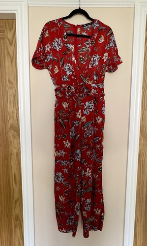 Zara red floral - floral, jumpsuit-