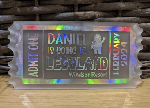Personalised acrylic ticket - personalised,