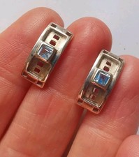 Sterling Silver Topaz Curve Earrings R5M