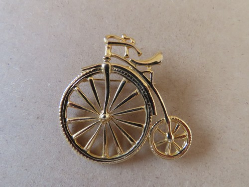 Large penny farthing brooch - penny,