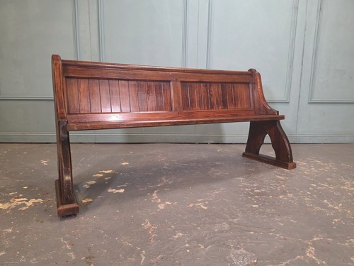 Antique oak church pew - church, bench