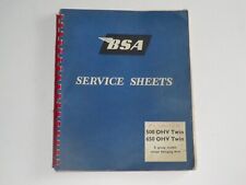 B.S.A.SERVICE SHEETS FOR 500 O H V TWIN AND 650 O H V TWIN (D117)