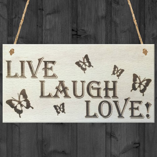 Live laugh love wooden hanging - live,
