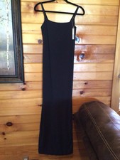 SKIMS Kim Kardashian FITS EVERYBODY MATERNITY LONG SLIP DRESS Onyx Medium NWT